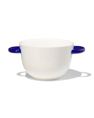 HEMA Kom Ø13.5cm Tafelgenoten new bone wit met blauw (White)