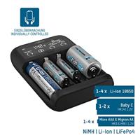 Ansmann Lithium 4 Batterijlader LiFePO, Li-ion, NiCd, NiMH 10340, 10350, 10440, 10500, 10350, 10440, 10500, 12500, 12650, 13500, 13650, 14500, 14650, 16340, - thumbnail