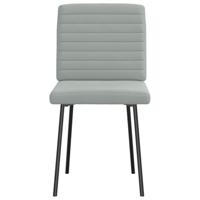 Eetkamerstoelen 6 st fluweel lichtgrijs - thumbnail