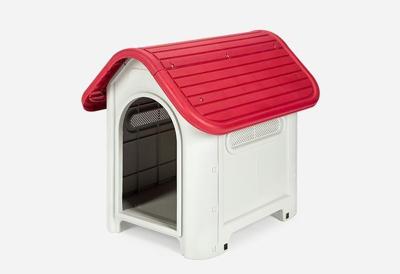Topmast Hondenhok kunststof voor binnen - Rood + lichtgrijs 59 x 75 x 66 cm