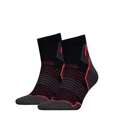 HEAD Hiking Quarter sokken 2-pack Unisex Black/red-39-42