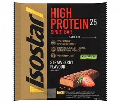 Isostar High protein 25 sport bars strawberry 3 pack 105 Gram
