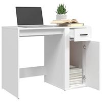 Bureau 100x49x75 cm bewerkt hout wit - thumbnail