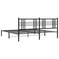 Bedframe met hoofdbord metaal zwart 200x200 cm - thumbnail
