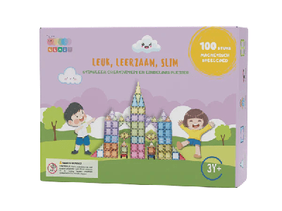 Gladi Magnetisch Speelgoed - Pastel - Magnetic Tiles - 100 stuks