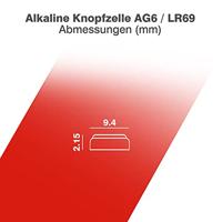 Camelion 12051006 alkaline knoopcelbatterij zonder kwik AG6/LR69/LR921/371 met 1,5 Volt, set van 10, capaciteit 20 mAh,Meerkleurig - thumbnail