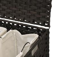 Wasmand op wielen 66x35x60 cm rattan donkerbruin - thumbnail