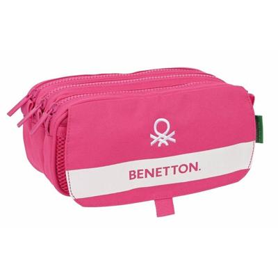 Pennenetui met 3 vakken Benetton Raspberry 21,5 x 10 x 8 cm Fuchsia