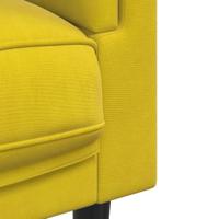Fauteuil met kussen fluweel geel - thumbnail