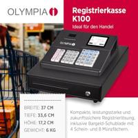 Olympia K 100 Kasregister Zwart - thumbnail