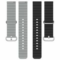 Ocean Style bandje - Zwart / grijs - Xiaomi Redmi Watch 5 Active / Redmi Watch 5 Lite - thumbnail