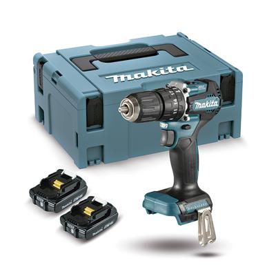 Makita DHP487RAJ Accu-klopboor/schroefmachine Brushless, Incl. 2 accus, Incl. lader, Incl. koffer