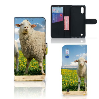 Samsung Galaxy M10 | Telefoonhoesje | Met pasjeshouder | Schaap en Lammetje