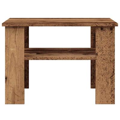 Salontafel 60x60x42 cm bewerkt hout oud houtkleurig