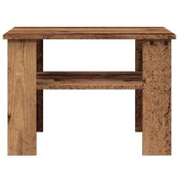 Salontafel 60x60x42 cm bewerkt hout oud houtkleurig - thumbnail