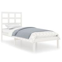 Bedframe massief hout wit 75x190 cm - thumbnail