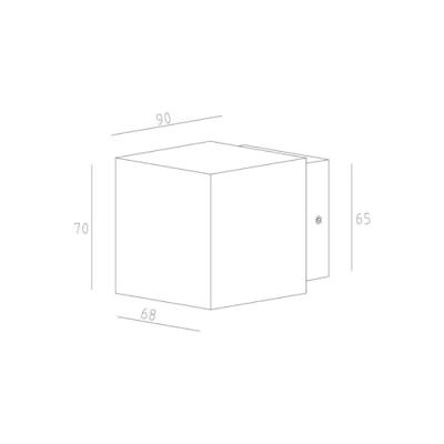 Deko Light Cubodo II Single DG Mini 731029 LED-wandlamp 5 W LED Basaltgrijs