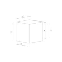 Deko Light Cubodo II Single DG Mini 731029 LED-wandlamp 5 W LED Basaltgrijs - thumbnail