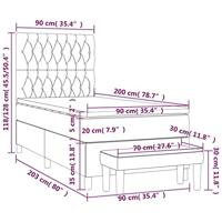Boxspring met matras stof donkerbruin 90x200 cm - thumbnail