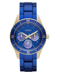 Horlogeband Fossil ES3079 Aluminium Blauw 18mm Horlogeband Fossil ES3079 Aluminium Blauw 18mm