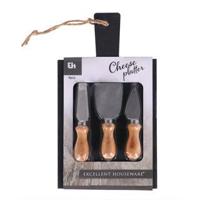 Excellent Houseware Leistenen Kaasplank met 3 Kaasmesjes - thumbnail