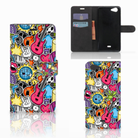 Wiko Pulp Fab 4G Wallet Case met Pasjes Punk Rock - thumbnail