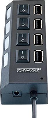 Schwaiger UH4013 UH4013 USB-hub 4 poorten USB-A USB 2.0 480 MBit/s Zwart