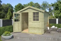 Blokhut Wels 230x230 Olijfgroen Geimpregneerd Outdoor Life - Outdoor life - thumbnail