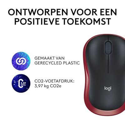 Logitech M185 muis rood