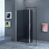 Douchewand Stern 35x200cm Rookglas Chroom Hoekprofiel 10mm Veiligheidsglas Easy Clean - thumbnail