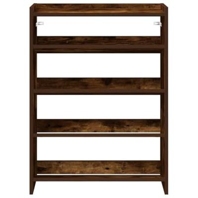 VidaXL Schoenenrek 60x25x81 cm bewerkt hout gerookt eikenkleurig VidaXL Schoenenrek 60x25x81 cm bewerkt hout gerookt eikenkleurig
