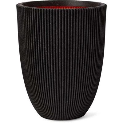 Capi Vaas Elegant Laag Groove Ø46cm Zwart - thumbnail