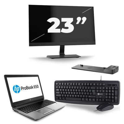 HP ProBook 650 G1 - Intel Core i5-4e Generatie - 15 inch - 8GB RAM - 256GB SSD - Windows 11 + 1x 23 inch Monitor HP ProBook 650 G1 - Intel Core i5-4e Generatie - 15 inch - 8GB RAM - 256GB SSD - Windows 11 + 1x 23 inch Monitor