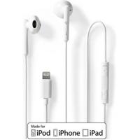 Bedrade Koptelefoon | Lightning | Kabellengte: 1.20 m | Ingebouwde microfoon | Volumebediening | Wit - thumbnail