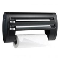 Emsa Superline Keukenrolhouder 3-delig Zwart - thumbnail