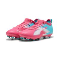 PUMA Ultra 6 Match Re-Charge Gras / Kunstgras Voetbalschoenen (MG) Kids Roze Blauw Wit - thumbnail