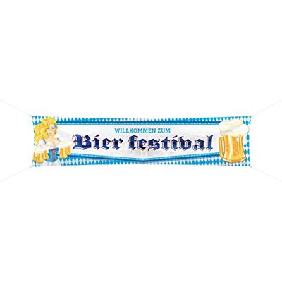 Oktoberfest Bierpullen Spandoek - 180x40cm