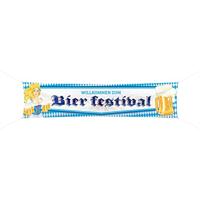Oktoberfest Bierpullen Spandoek - 180x40cm - thumbnail