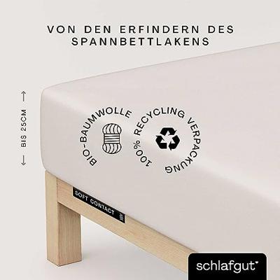 Schlafgut Schlafgut Soft Contact Jersey Flanel Hoeslaken M - 120x200 - 130x200 744 Sand Light
