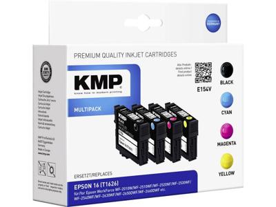 KMP Inkt vervangt Epson T1621, T1622, T1623, T1624, 16 Compatibel Combipack Zwart, Cyaan, Magenta, Geel E154V 1621,4850