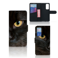 Huawei P40 Telefoonhoesje met Pasjes Zwarte Kat - thumbnail