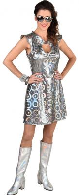 Jurk Hologram Zilver Dames
