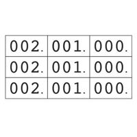 Schoen-gelijkheidsnummers wit 3x 000-999 - thumbnail