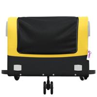 VidaXL Fietstrailer 45 kg ijzer zwart en geel - thumbnail
