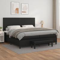 Boxspring met matras kunstleer zwart 200x200 cm - thumbnail