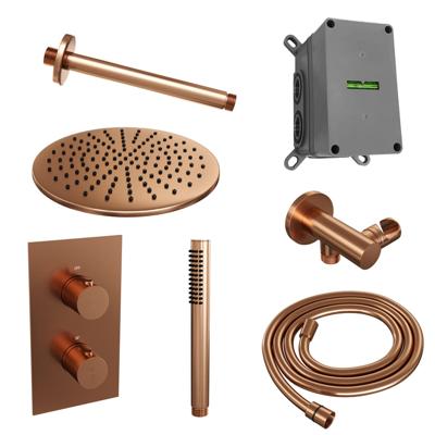 Copper Edition thermostatische inbouw regendouche set met 3-weg omstelling
