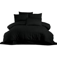 Beddengoedset - 1 dekbedovertrek 220 x 240 cm + 2 kussenslopen 60 x 60 cm - 70% polyester, 30% katoen - Zwart - thumbnail
