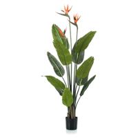 Emerald kunstplant met pot en bloemen strelitzia 120 cm - thumbnail