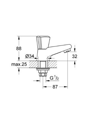 Fonteinkraan Grohe Costa Trend Chroom