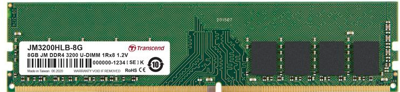 Transcend jm3200hlb-8g jetram, 8gb, u-dimm, ddr4 3200mhz, 1rx8 1gx8, cl22, 1.2v